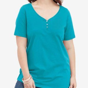 Roaman’s  Sweetheart Neck Tee 12W New!